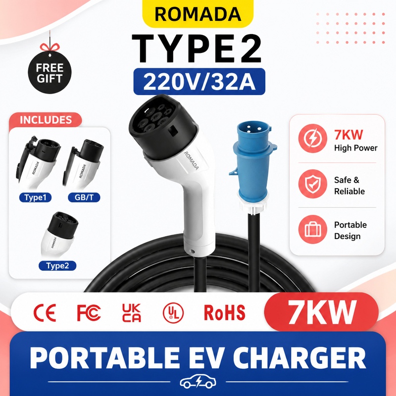 Chargeur portable pour véhicul - Portable Ev Charger 32A Type 2 Cee Plug avis et prix